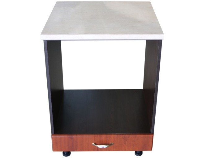 Corp pentru cuptor incorporabil cu sertar Zebra, wenge/MDF Cedru, cu blat Travertin, 60 x 85 x 60 cm